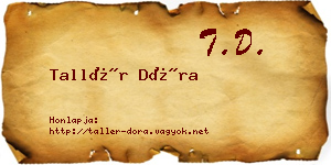 Tallér Dóra névjegykártya